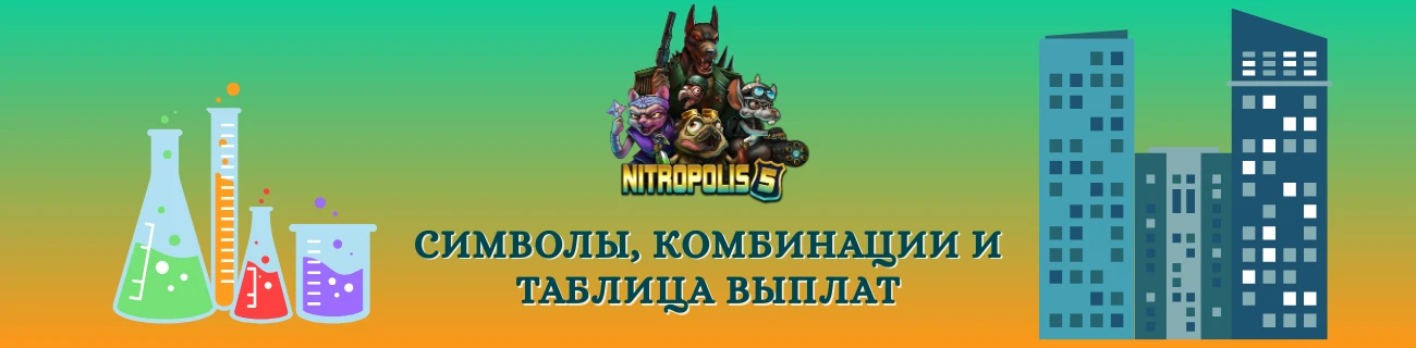 Символы, комбинации и таблица выплат Nitropolis 5
